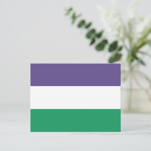 Suffragette Flag Postkarte (Stehend Vorderseite)