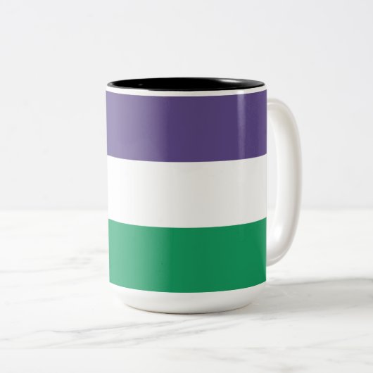 Suffragette Flag Zweifarbige Tasse (VorderseiteRechts)