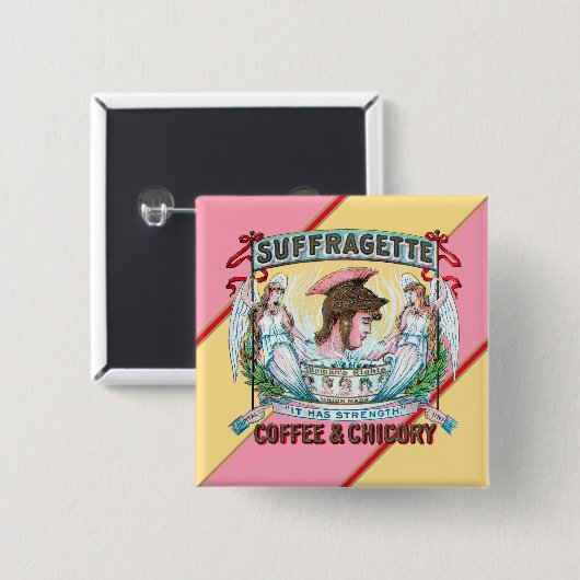 Suffragette Kaffee & Chicago Button (Vorne & Hinten)