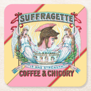 Suffragette Kaffee & Chicago Rechteckiger Pappuntersetzer