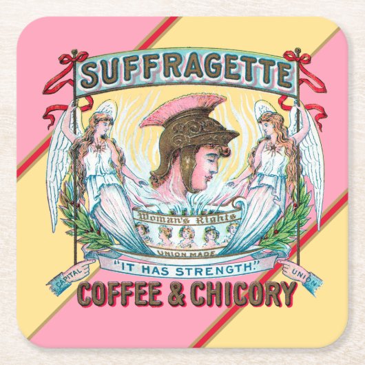 Suffragette Kaffee & Chicago Rechteckiger Pappuntersetzer (Vorderseite)