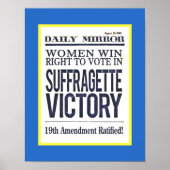 Suffragette Victory Headlines August 1920 Poster (Vorne)