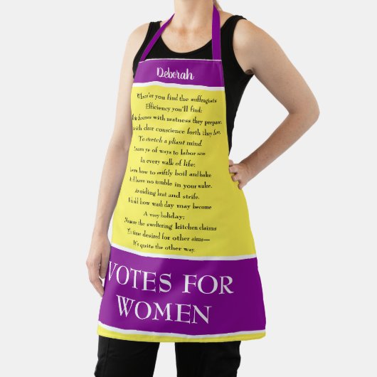 Suffragette Votes for Women Cookbook Gedicht Schürze (InSitu)