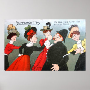 Suffragetten Politische Karikatur Poster