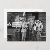 Suffragettes und ihre Männer, 1913 Postkarte (Vorne/Hinten)