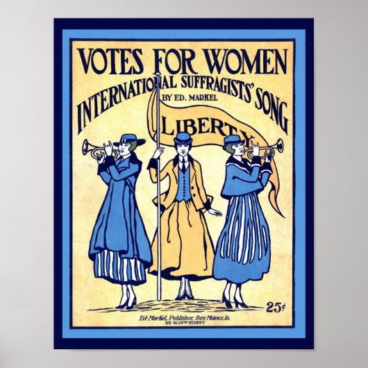 Suffragettes Vintag Voting Sheet Music Cover copy Poster (Vorne)