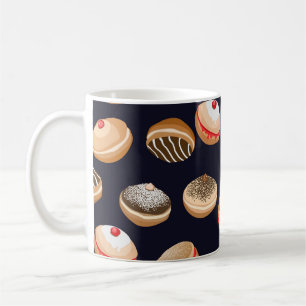 Sufganiyot Donuts: Hanukkah Vintages Muster Kaffeetasse