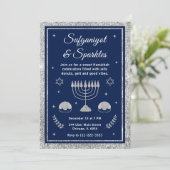 Sufganiyot & Glanz Hanukka-Party Einladung (Stehend Vorderseite)