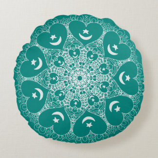 Sufi unendliches Herzkissen Mandala Rundes Kissen