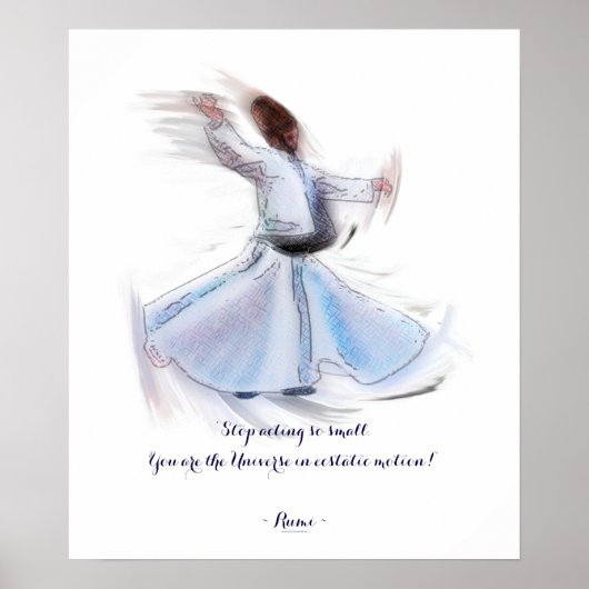 Sufi Wisdom von Rumi & Whirling Dervish Poster (Vorne)