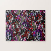 Sugar Art Skulls Day of the Dead Doodles Pattern Puzzle (Horizontal)