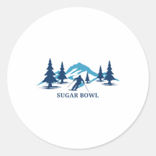Sugar Bowl Kalifornien Skigebiet Skifahren Skifahr Runder Aufkleber