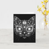Sugar Cat Skull Flower Artistic Design Karte (Gelbe Blume)