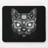 Sugar Cat Skull Flower Artistic Design Mousepad (Vorne)