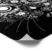 Sugar Cat Skull Flower Artistic Design Poster (Ecke)