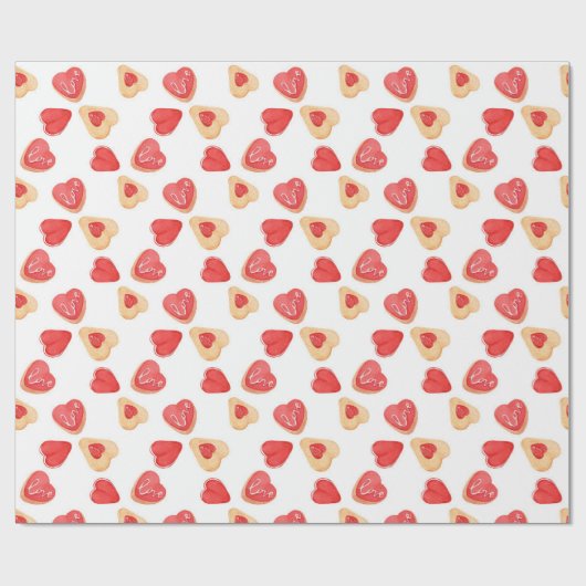 Sugar Cookie Heart Valentine Geschenkpapier (Flach)