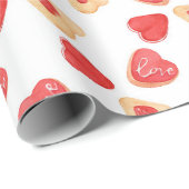 Sugar Cookie Heart Valentine Geschenkpapier (Rolleneckpunkt)