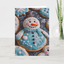 Sugar Cookie Snowman Christmas Card with Recipe Feiertagskarte