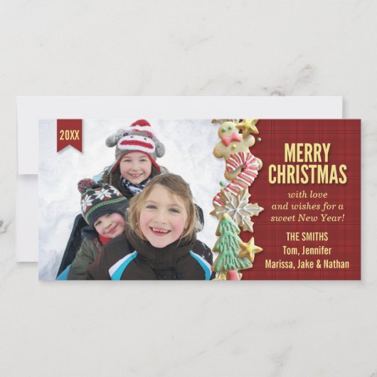 Sugar Cookie Weihnachten Rot Karierte benutzerdefi (Vorderseite)