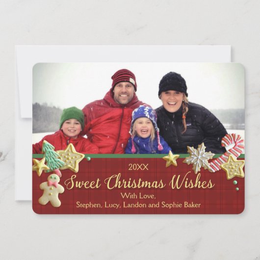 Sugar Cookie Weihnachten Rote Karierte benutzerdef (Vorderseite)