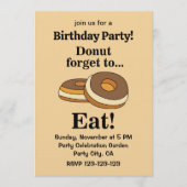 Sugar Donut Doughnut Birthday Party Einladung (Vorderseite)