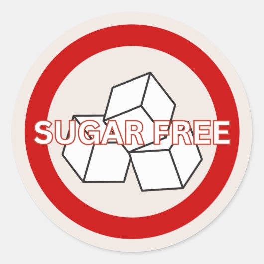 Sugar Free Food Allergy Alert Classic Runder Aufkleber (Vorderseite)