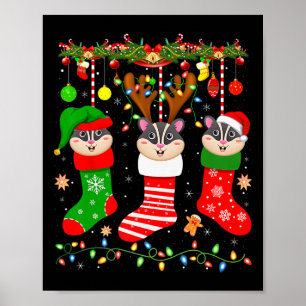 Sugar Gleiter in Weihnachtssocken Lichter Zucker g Poster