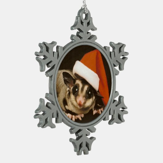 Sugar Glider Christmas Schneeflocken Zinn-Ornament (Links)