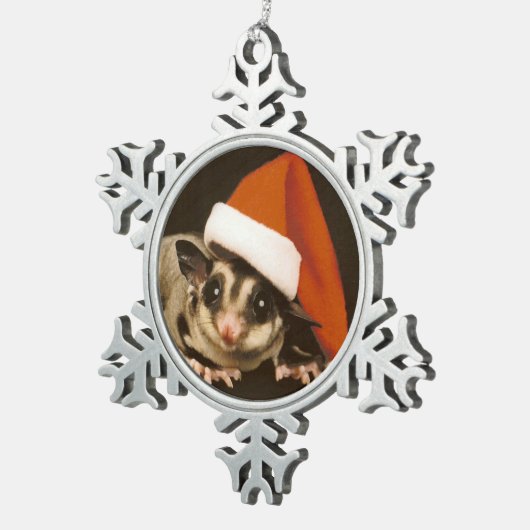 Sugar Glider Christmas Schneeflocken Zinn-Ornament (Rechts)