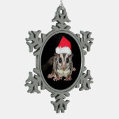 Sugar Glider Christmas Schneeflocken Zinn-Ornament (Links)