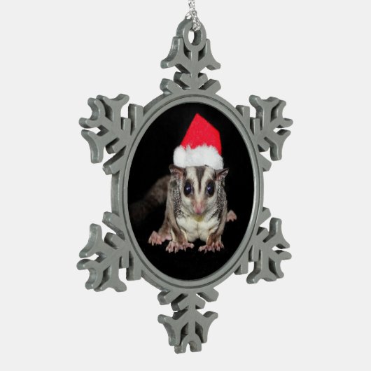 Sugar Glider Christmas Schneeflocken Zinn-Ornament (Links)