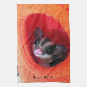 Sugar Glider in orangem Hangebett Handtuch