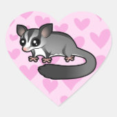 Sugar Glider Liebe Herz-Aufkleber (Vorderseite)