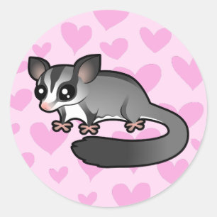 Sugar Glider Liebe Runder Aufkleber