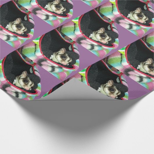 Sugar Glider mit einem Hut Geschenkpapier (Ecke)