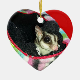 Sugar Glider mit einem Hut Keramik Ornament