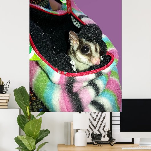 Sugar Glider mit einem Hut Poster (Heimbüro)