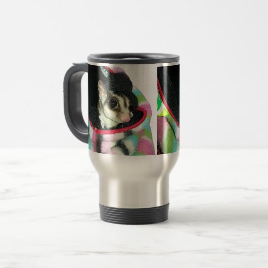 Sugar Glider mit einem Hut Reisebecher (Vorderseite Links)