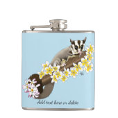 Sugar Glider Niedlich Floral Flachmann (Vorderseite)