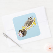 Sugar Glider Niedlich Floral Quadratischer Aufkleber (Umschlag)