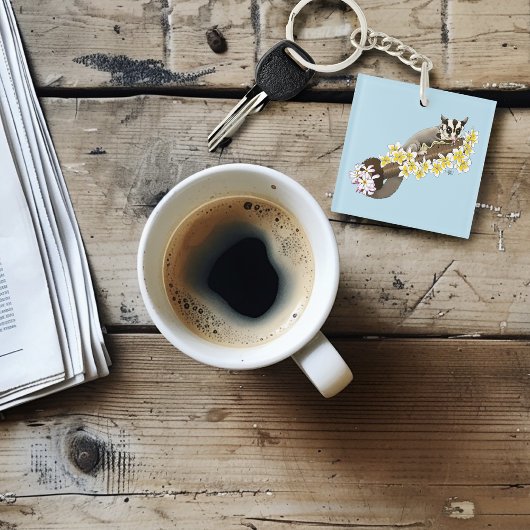 Sugar Glider Niedlich Floral Schlüsselanhänger