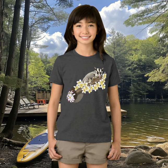 Sugar Glider Niedlich Floral Tri-Blend Shirt (Von Creator hochgeladen)