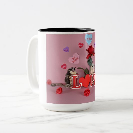 Sugar Glider Valentine Zweifarbige Tasse (Vorderseite Links)