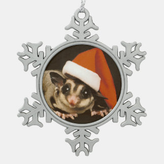 Sugar Glider Weihnachten Schneeflocken Zinn-Ornament