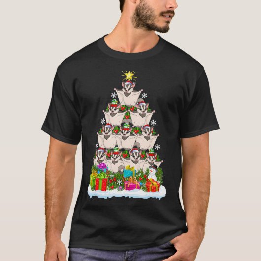 Sugar Glider Xmas Tree Lighting Santa Sugar Glider T-Shirt (Vorderseite)