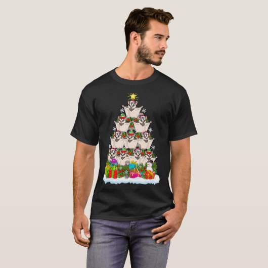 Sugar Glider Xmas Tree Lighting Santa Sugar Glider T-Shirt (Vorne ganz)