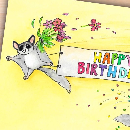 Sugar Gliders Happy Birthday Postkarte