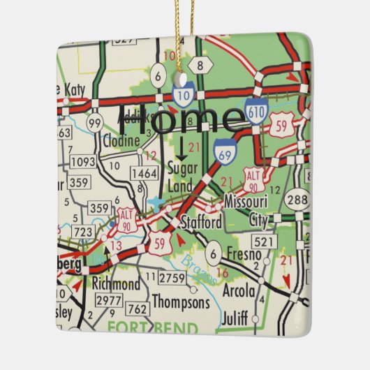 Sugar Land TX Map Keramikornament (Links)