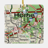 Sugar Land TX Map Keramikornament (Vorderseite)