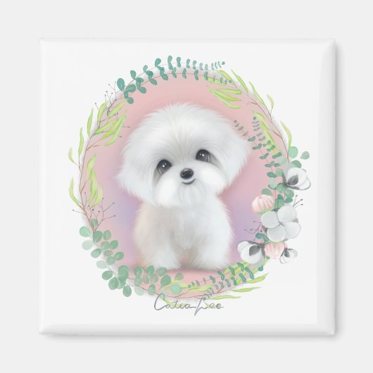 Sugar_Maltese von Catia Lee Magnet (Vorne)